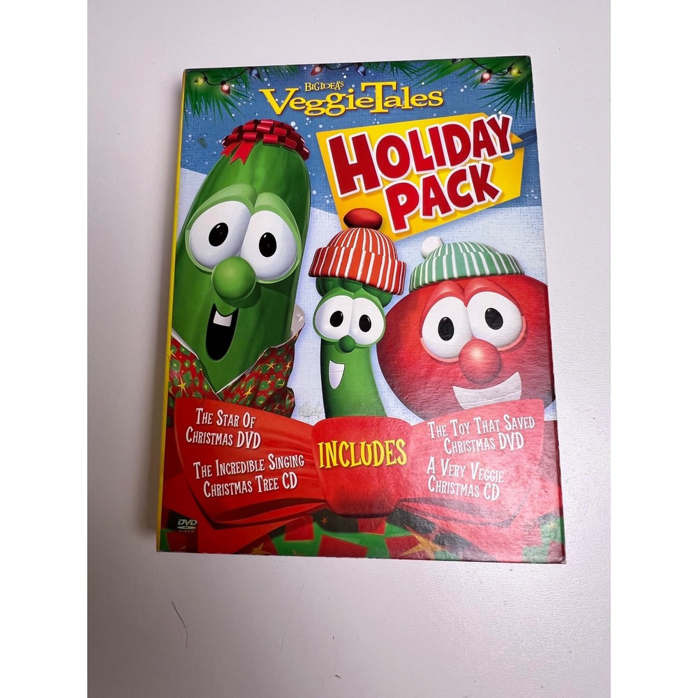 VeggieTales Holiday Pack 4-Disc‎ Set 2 DVDs 2 CDs Star of Christmas